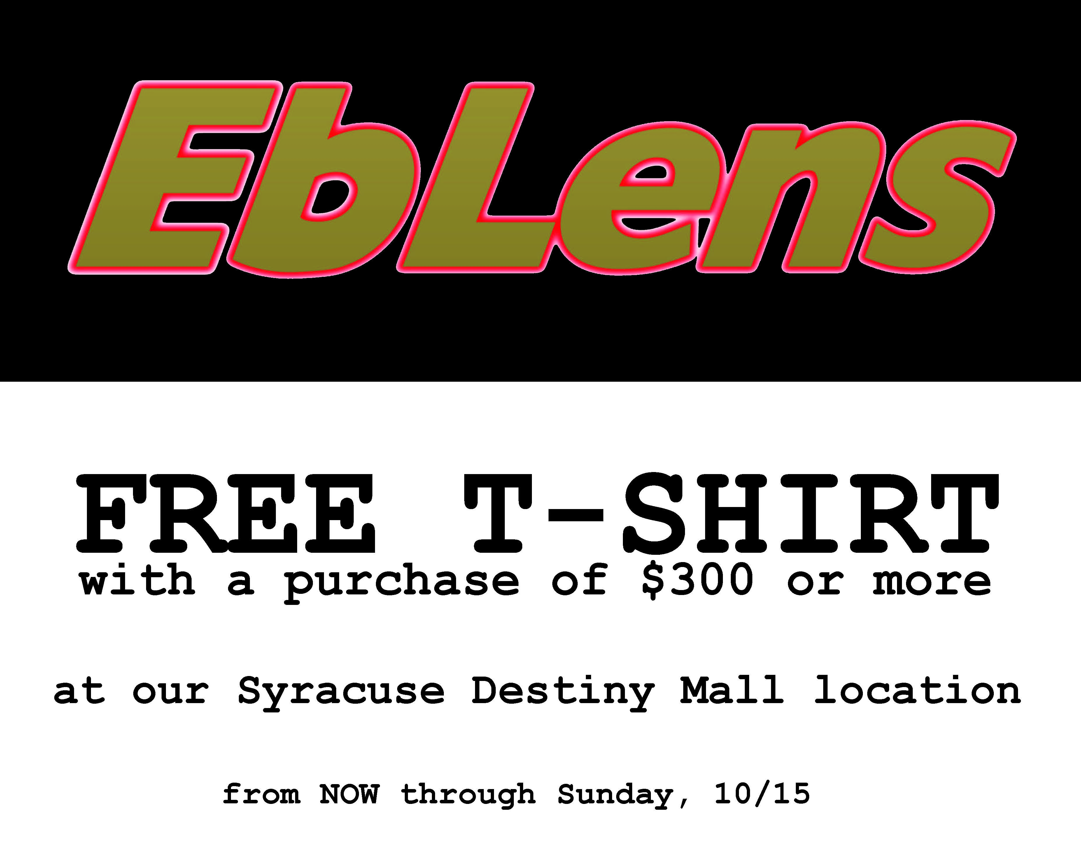 Free T Shirt with Purchase Destiny USA