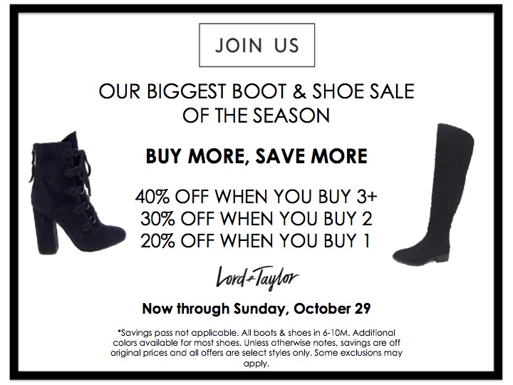 lord and taylor boot sale