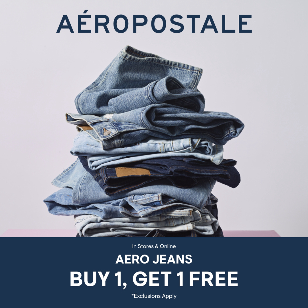 Aeropostale Factory Campaign 10 Aero Jeans Buy 1 Get 1 Free EN 1080x1080 1