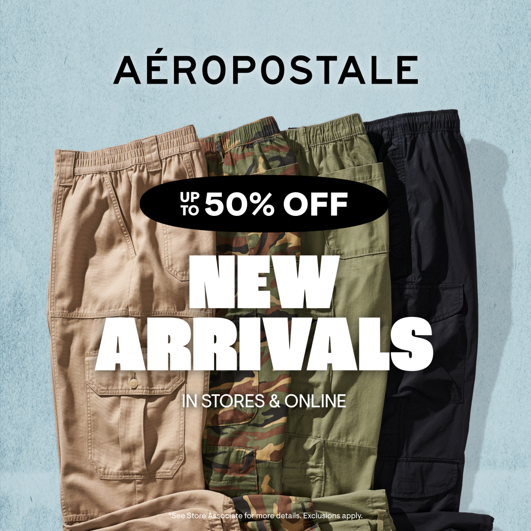 Aeropostale Factory Campaign 174 Up To 50 Off New Arrivals EN 1080x1080 1