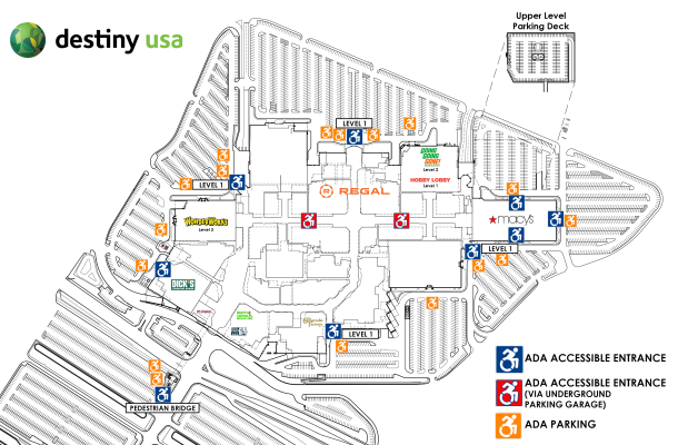 Destiny USA ADA Accessibility Map