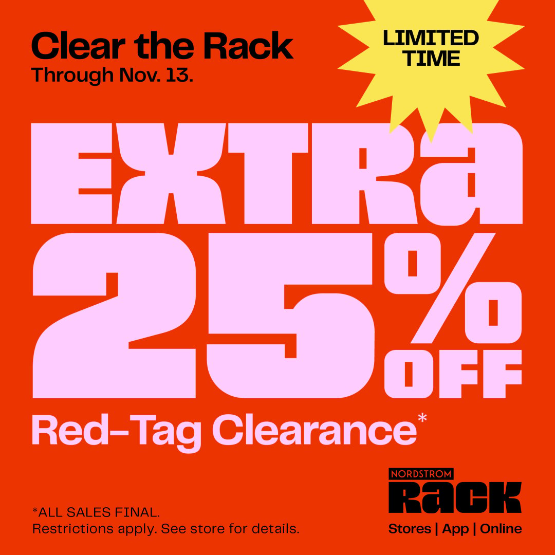 Nordstrom Rack Campaign 197 Its time for CLEAR THE RACK EN 1080x1080 1